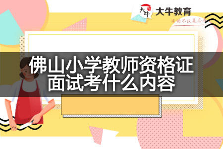 佛山小学教师资格证面试