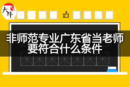 非师范专业广东省当老师条件