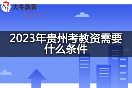 2023年贵州考教资条件