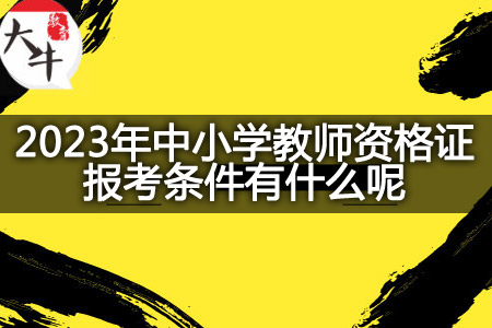 2023年中小学教师资格证报考条件