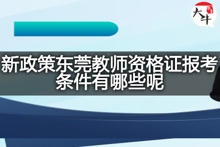 新政策东莞教师资格证报考条件