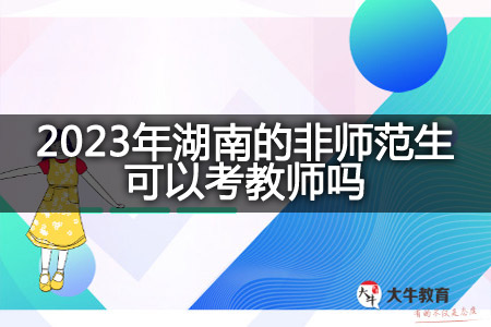 2023年湖南的非师范生考教师