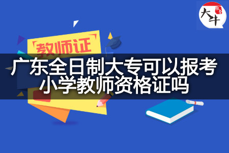 广东全日制大专考小学教师资格证