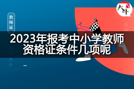 2023年报考中小学教师资格证条件