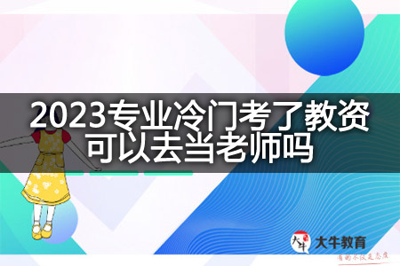 2023专业冷门考教资当老师