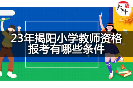 23年揭阳小学教师资格报考条件