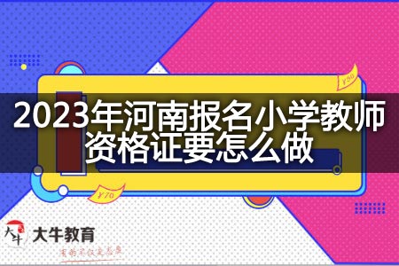 2023年河南报名小学教师资格证