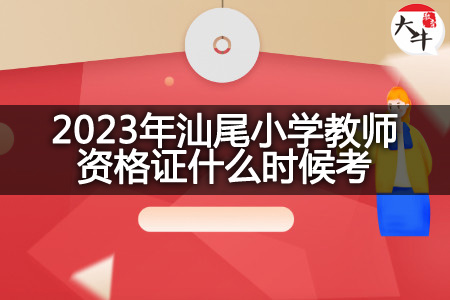 2023年汕尾小学教师资格证