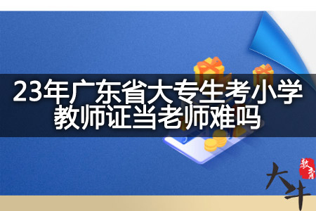 23年广东省大专生考小学教师证