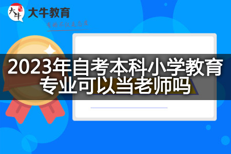 2023年自考本科小学教育专业当老师