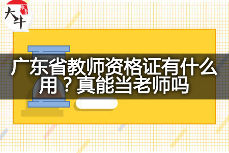 广东省教师资格证用处