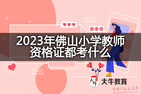 2023年佛山小学教师资格证