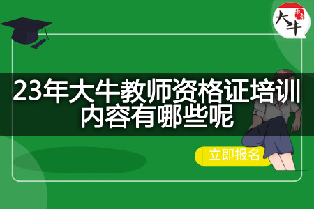 23年大牛教师资格证培训内容