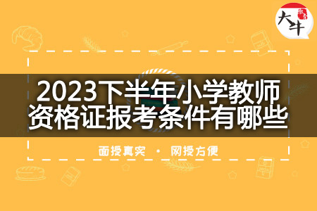 2023下半年小学教师资格证报考条件