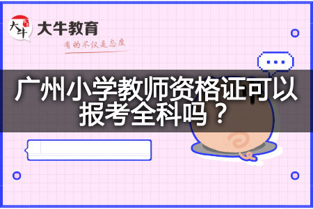 小学教师资格证报考全科