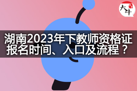 湖南23下教师资格证报名时间