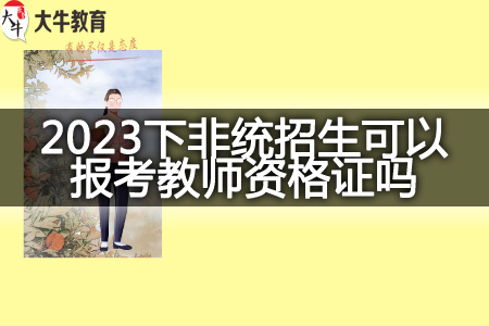 2023下非统招生报考教师资格证